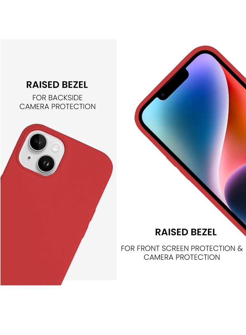 just adore Apple IPhone 14 Case, Silicone Case, Matt Finish, Finger Print resistant cover for IPhone 14 - Red - Image 5