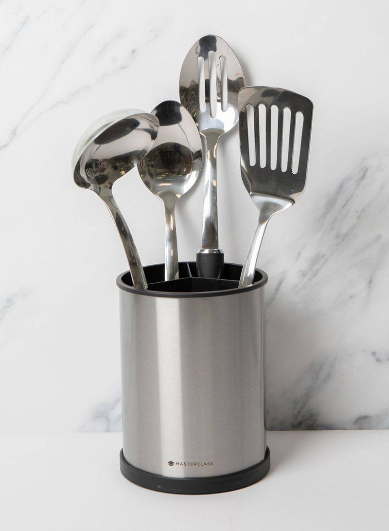 Kitchen Utensil Stand - Premium Stainless Steel 360-Degree Rotating Holder for Large Spatulas and Spoons with Sturdy Base for Tabletop Organization - Image 5