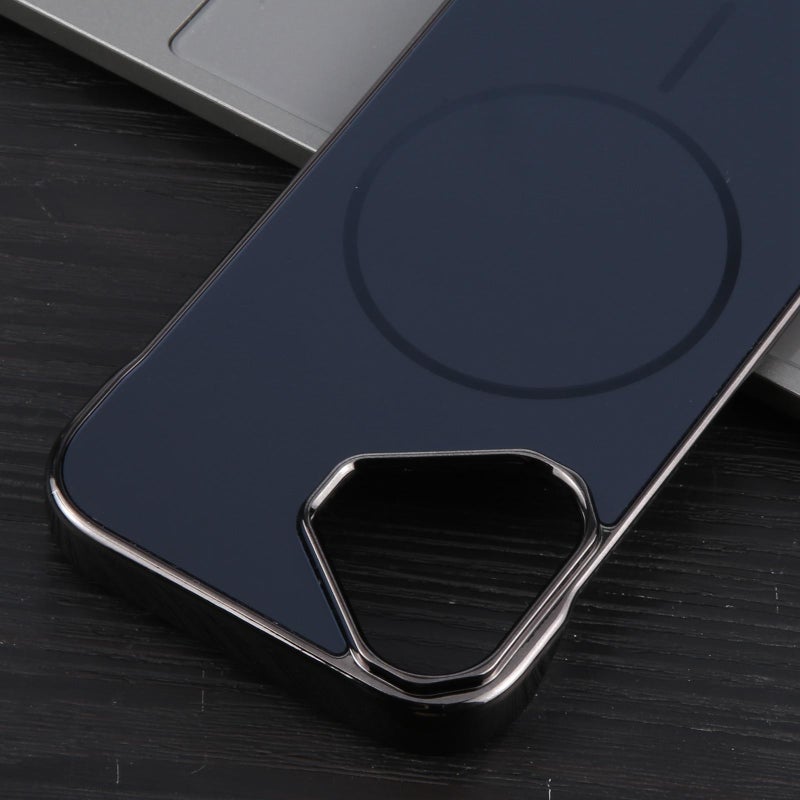erorex For iPhone 17 Electroplating Frameless Frosted Anti-Glare PC MagSafe Phone Case(Black) - Image 5