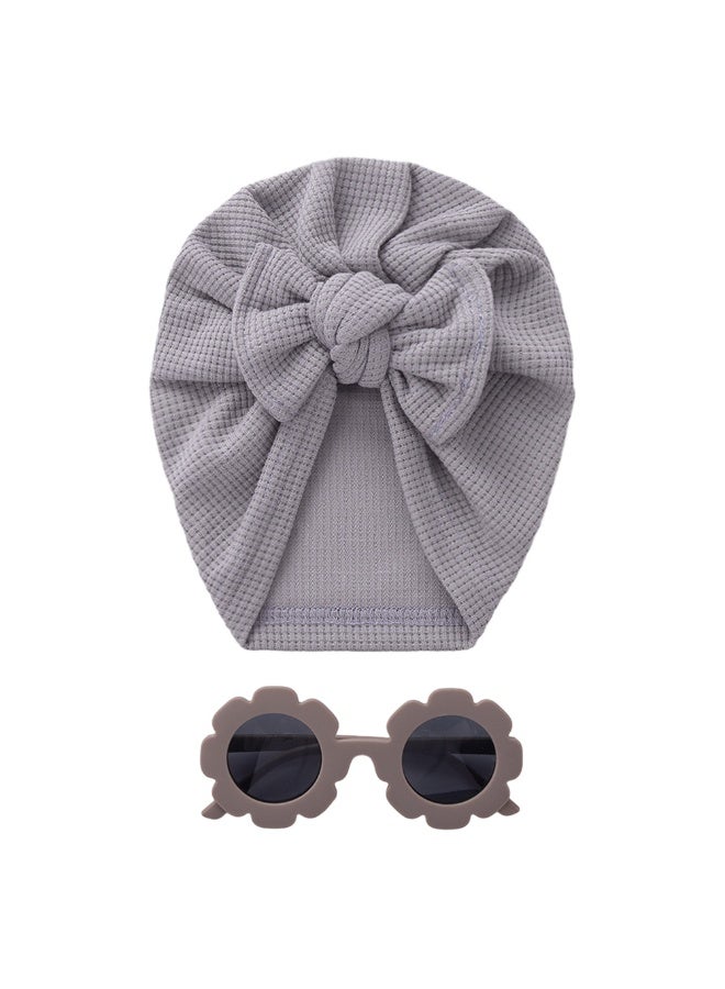 Bambimici Baby Turban Hat & Flower Sunglasses Set - Image 3