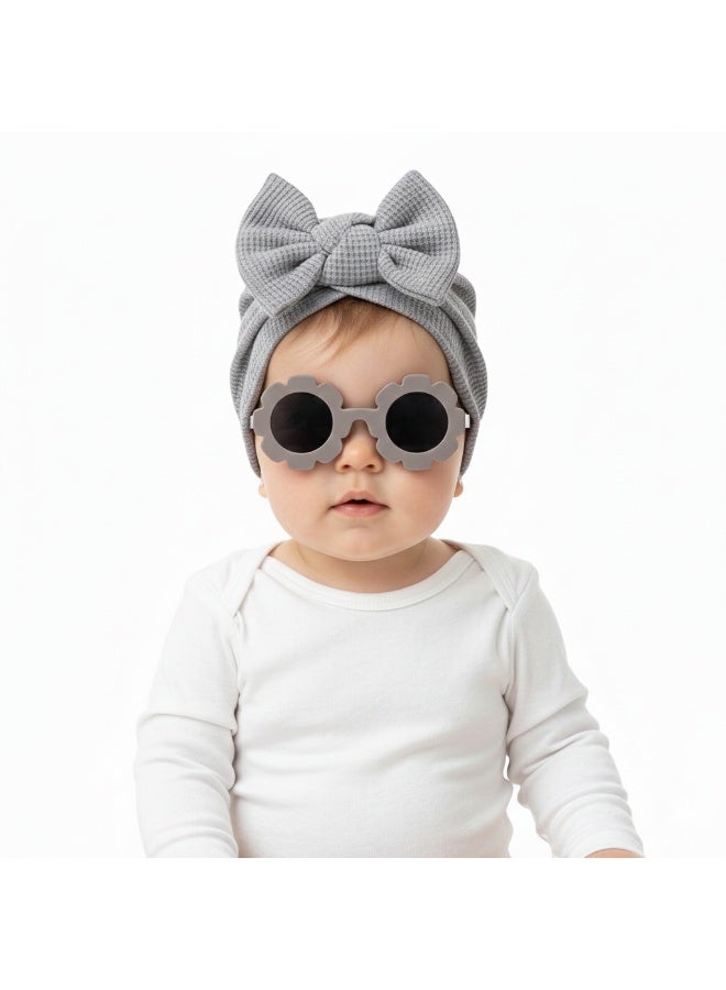 Bambimici Baby Turban Hat & Flower Sunglasses Set - Image 2