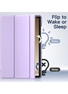 Jetech Case for Samsung Galaxy Tab A9 and A9 Plus 11 Inch 2023 Slim Translucent Back Trifold Folio Stand Protective Tablet Cover Auto Wake and Sleep Light Purple  - Image 5