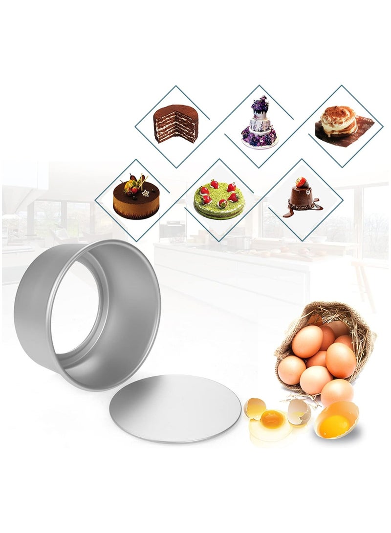 Aluminum Alloy Round Cake Mould Chiffon Cake Baking Pan Pudding Cheesecake Mold Set With Removable Bottom 5pcs/set - Image 4