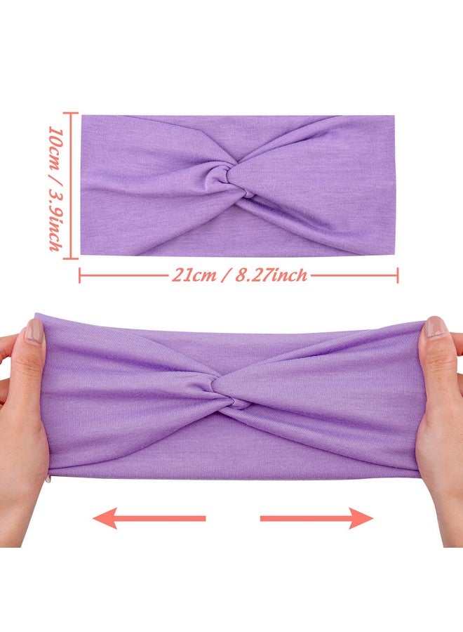 FEQO 18 Pieces Twist Headbands for Women Stretchy Headbands Twisted Turban Headband Non Slip Fabric Elastic Hair Bands Workout Sport Yoga Headbands Colorful Hair Wrap Headbands - Image 2