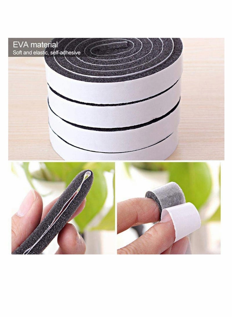 Seal Tape, Strong Adhesive Soundproof Shockproof Gap Sealing Foam Rubber Weather Stripping Strip Tape for Home Window Door Draught Excluder Air Conditioner 8 Rolls of 1M Long Each - Image 3