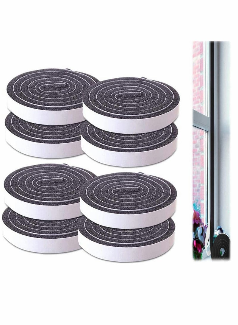 Seal Tape, Strong Adhesive Soundproof Shockproof Gap Sealing Foam Rubber Weather Stripping Strip Tape for Home Window Door Draught Excluder Air Conditioner 8 Rolls of 1M Long Each - Image 1