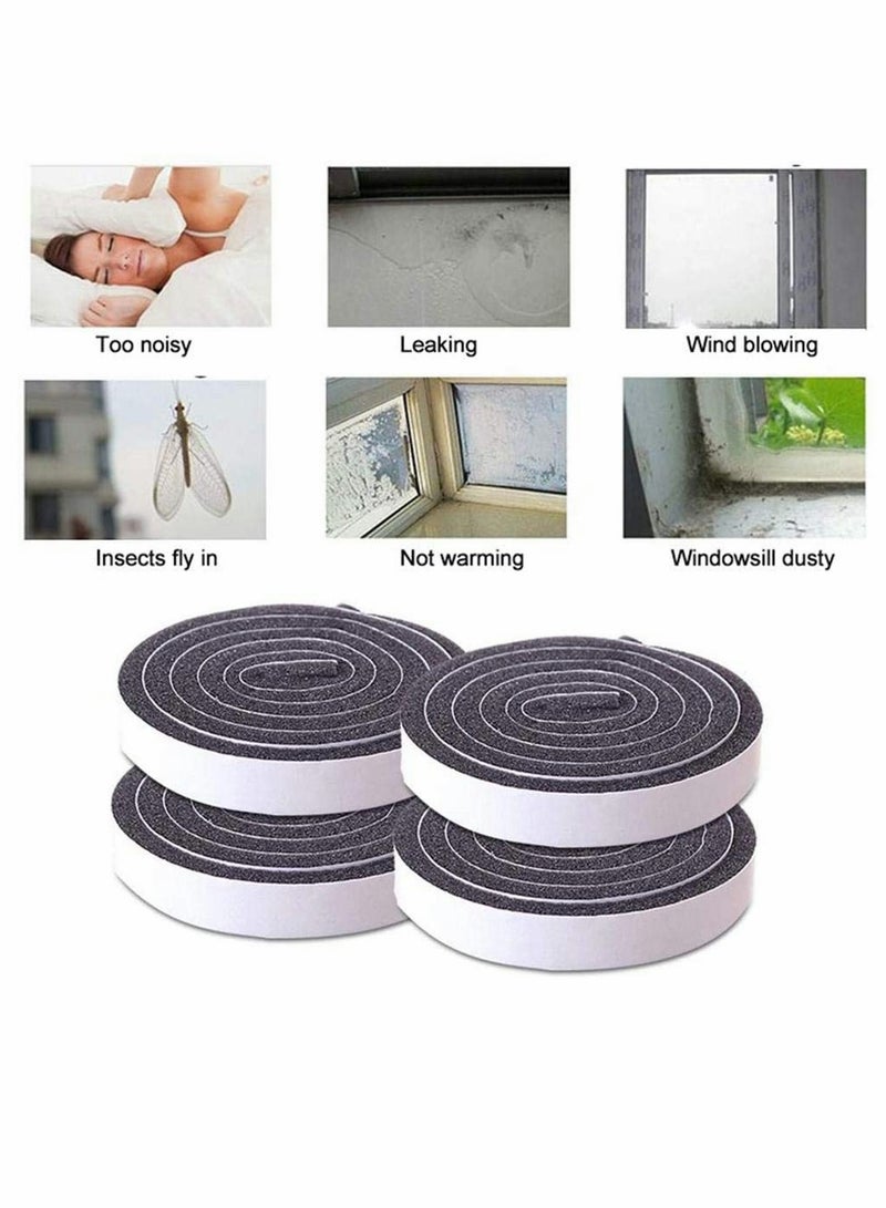 Seal Tape, Strong Adhesive Soundproof Shockproof Gap Sealing Foam Rubber Weather Stripping Strip Tape for Home Window Door Draught Excluder Air Conditioner 8 Rolls of 1M Long Each - Image 4