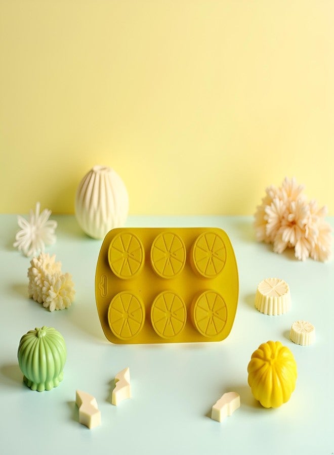 Labriciyon 1Pc Yellow Fruit Shaped Silicone Molds,3D Lemon Fondant Mold,for Cake Cupcake Dessert Candle Decor,Suitable for Making Chocolates,Candy Biscuit Sugar Baking Mold Jellies,Candy Making Supplies - Image 4