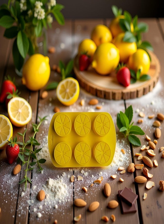Labriciyon 1Pc Yellow Fruit Shaped Silicone Molds,3D Lemon Fondant Mold,for Cake Cupcake Dessert Candle Decor,Suitable for Making Chocolates,Candy Biscuit Sugar Baking Mold Jellies,Candy Making Supplies - Image 2