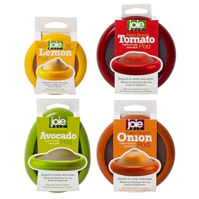 Joie Food Saver Set, Avocado, Tomato, Onion, and Lemon Stretch Pods, Silicone, One Size, 4 Count
