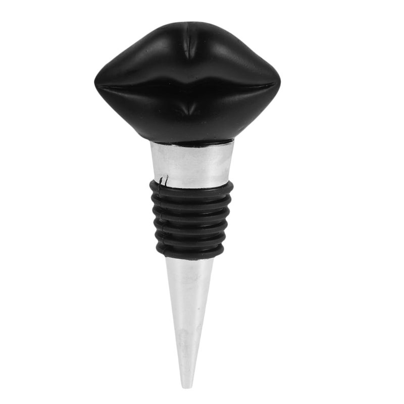 سدادة زجاجة نبيذ Black Lips قابلة لإعادة الاستخدام غطاء فلين ملحق بار رومانسي - Image 2