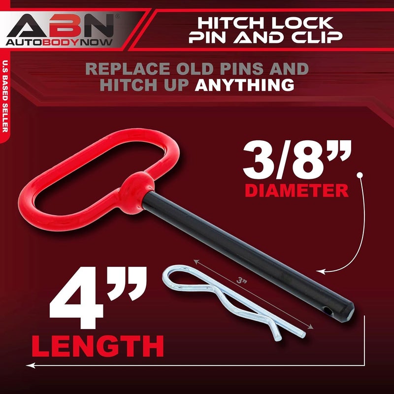 ABN Trailer Tow Hitch Lock Pin and R-Clip, 4in x 3/8in – For Towing Cargo, Boat, RV, Car, Truck, Bike, ATV - Image 2