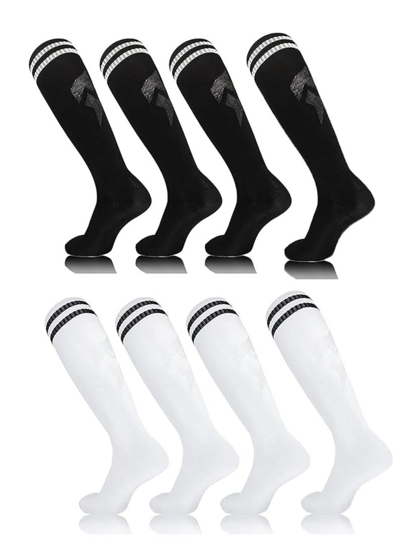 اسرلي وايت 4 أزواج من جوارب كرة القدم للأطفال (لونين) - Image 1