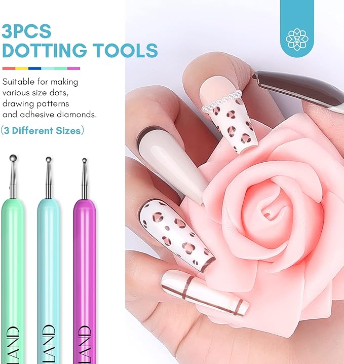 Saviland Nail Art Brushes Set 6Pcs DoubleEnd Nail Brushes Kit Professional Nail Art Tools Kit with Painting Dotting Line Pen for Gel Polish Nail Designs Nail Carving French Nails - Image 5