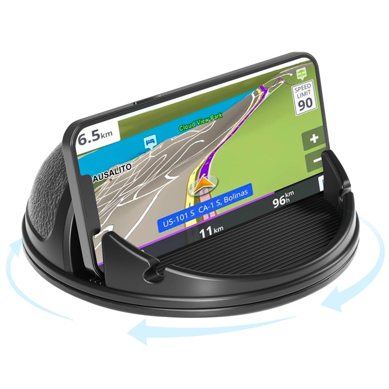 Loncaster Car Phone Holder Mount, [Horizontal 360Â° Rotatable] Silicone Phone Mount for Car Dashboard, Hands Free Cell Phone Holder Car Compatible with iPhone 16 15 14 13 12 Pro Max Samsung Phones - Image 1