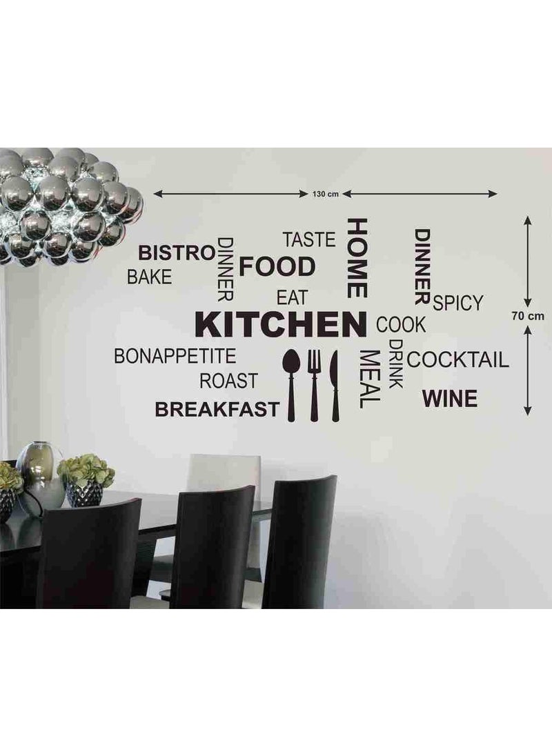 Decals Design Decals Design 'Kitchen Quote Modern Art' Wall Sticker (PVC Vinyl, 50 cm x 70 cm x 1 cm, Black)  - Image 2