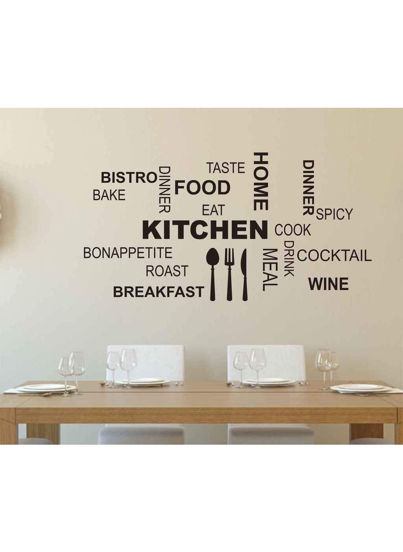 Decals Design Decals Design 'Kitchen Quote Modern Art' Wall Sticker (PVC Vinyl, 50 cm x 70 cm x 1 cm, Black)  - Image 3