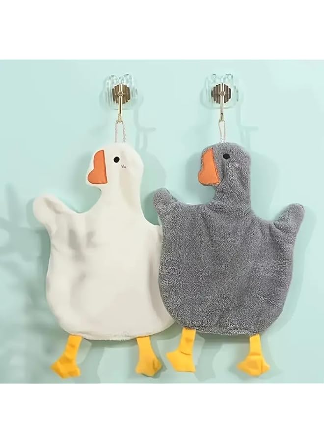 The Bros Fuzzy Towels in Gray - Quick-Drying, Decorative Goose Towels for Your Bathroom - Image 3