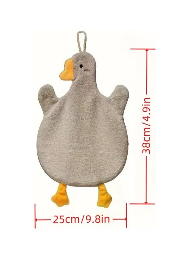 The Bros Fuzzy Towels in Gray - Quick-Drying, Decorative Goose Towels for Your Bathroom - Image 2