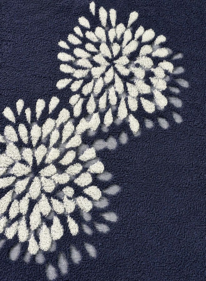 Jacquotha Cute Bath Towels Set of 2 (Denim Blue) - Large 55” x 28”, Decorative Hydrangea Floral Jacquard, Bathroom & Guest Room Decor, Cotton - Image 4