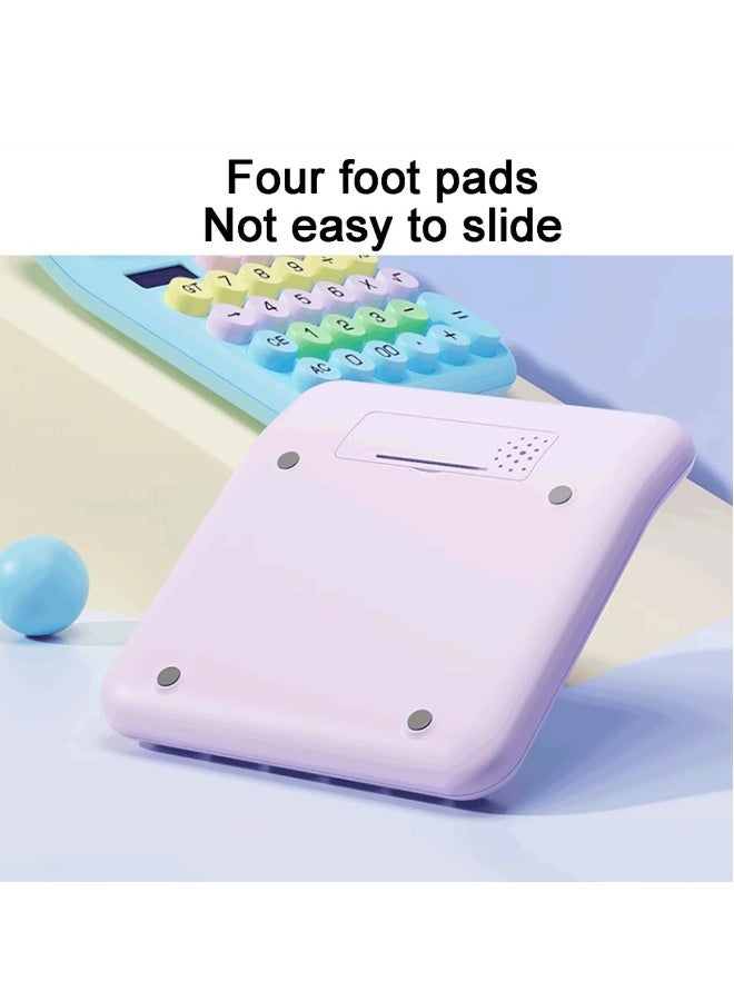Colorful Calculator With Portable Keyboard Multifunctional Practical 12 Digit Solar Cell for Home and Classroom Office Supplies Electronics - Image 5