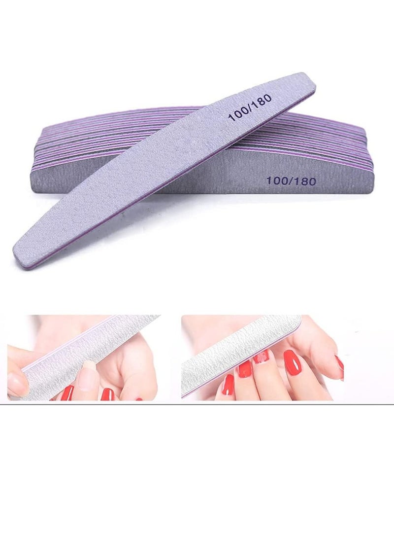 Red Blossom Nail File 10 PCS Professional Nail Files Double Sided Emery Board(100/180 Grit) Nail Styling Tools Pet Grooming Tools for Home and Salon Use  - Image 1