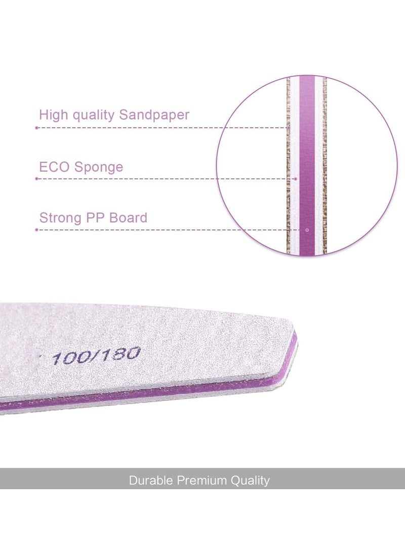 Red Blossom Nail File 10 PCS Professional Nail Files Double Sided Emery Board(100/180 Grit) Nail Styling Tools Pet Grooming Tools for Home and Salon Use  - Image 4