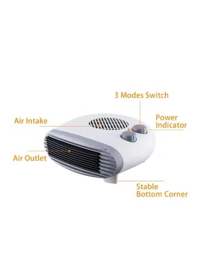 NH1228 Fan Heater Electric 2000W Compact Room Heater with Dual Heat Settings 1000W/2000W, Adjustable Temperature Control, Fast Heating & Overheating Protection - Image 5