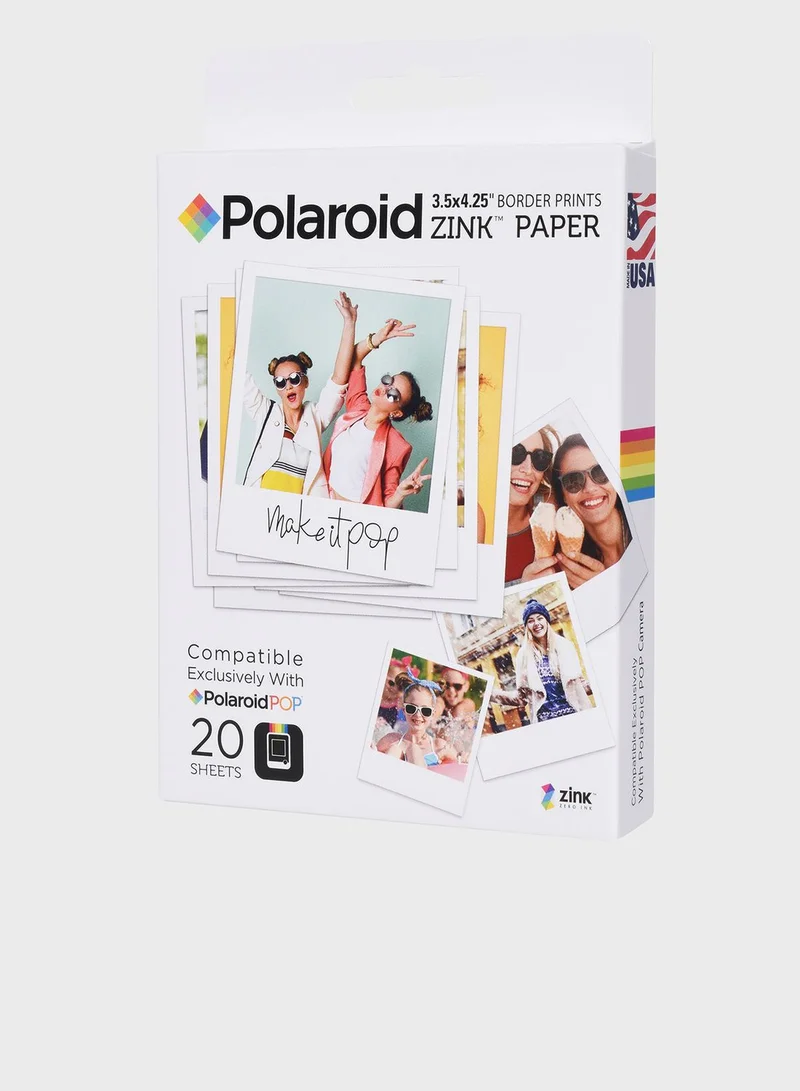 Polaroid Zink 3.5x4.25" Film 20 Pk for Polaroid POP