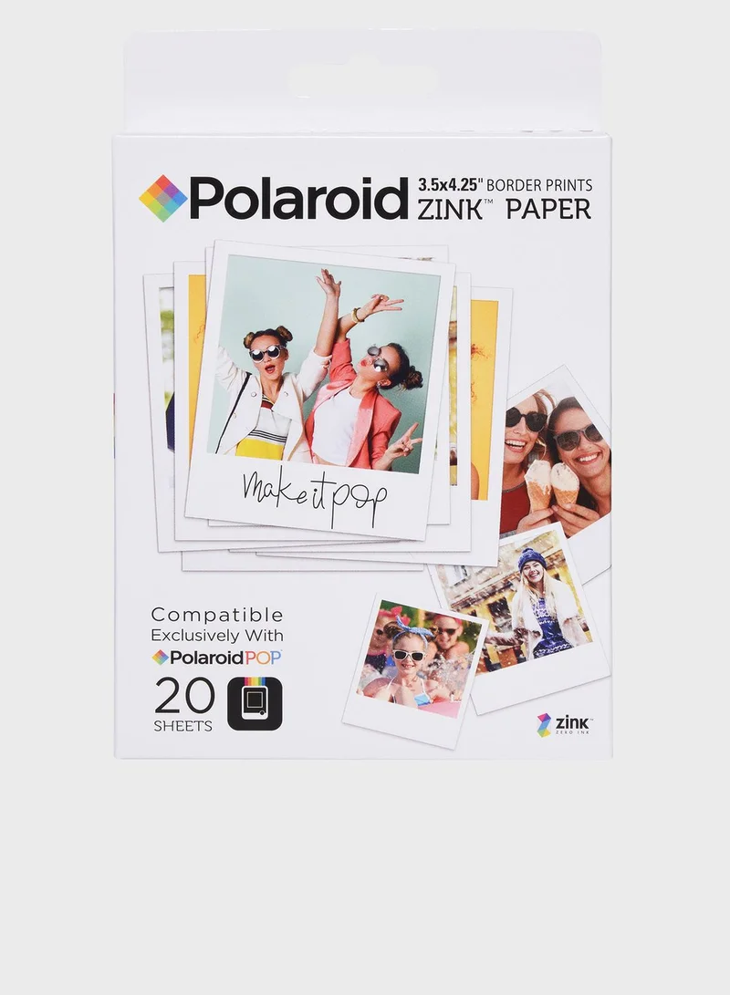 Polaroid Zink 3.5x4.25" Film 20 Pk for Polaroid POP