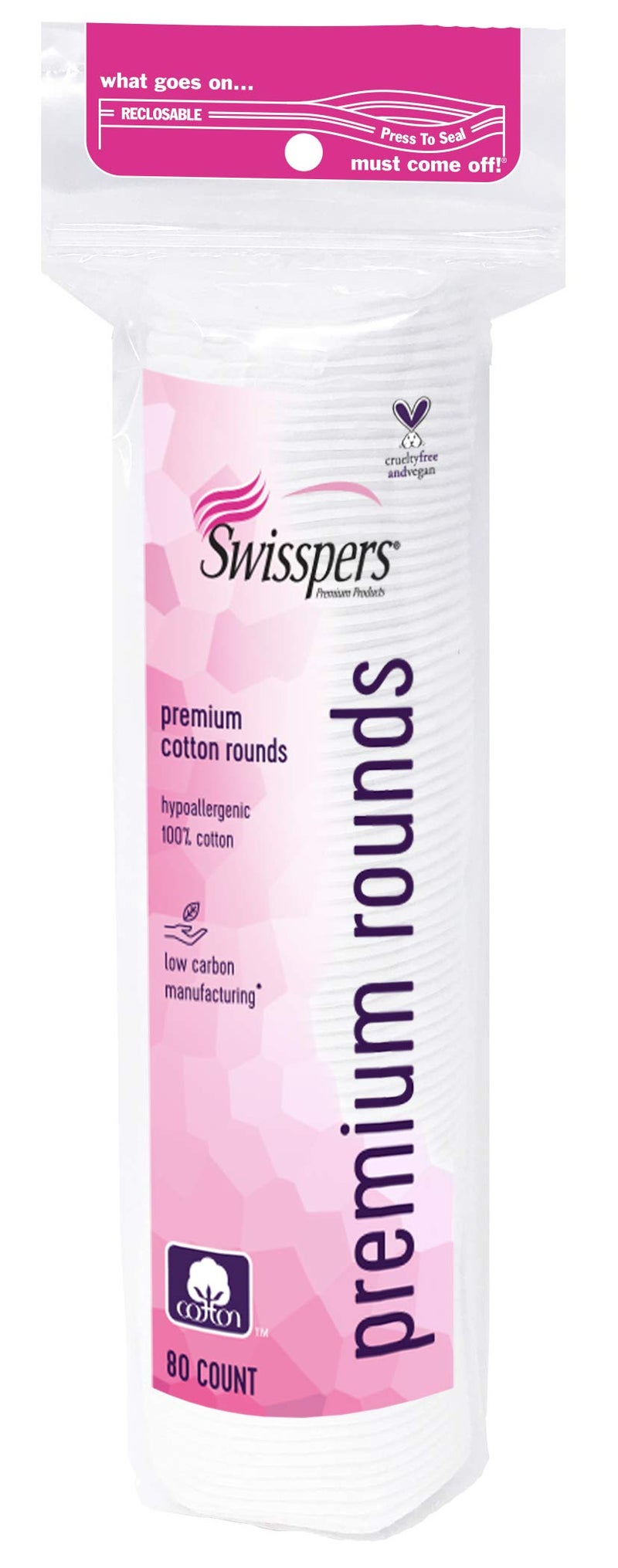 Swisspers Premium 100% Cotton Rounds, Hypoallergenic, 240 Count - Image 5