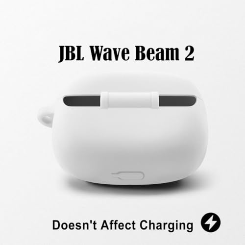 LIRAMARK غطاء سيليكون LIRAMARK مع مشبك متوافق مع JBL Wave Beam 2 (2024) (أبيض) - Image 3