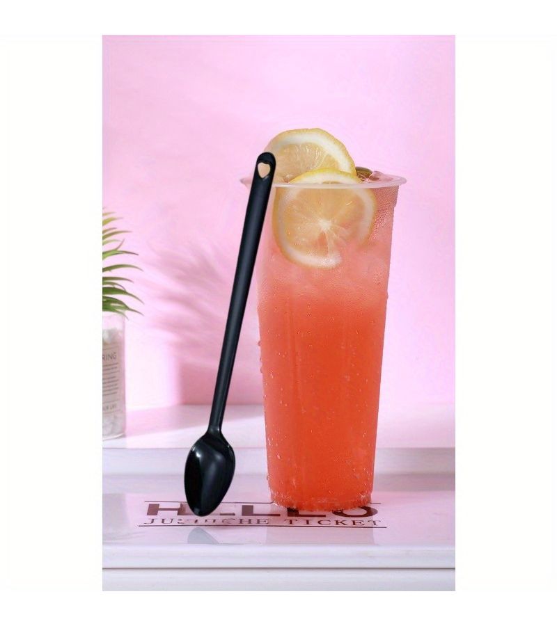 27pcs Individually Wrapped Long Handle Spoons for Milk Tea Desserts and Cold Drinks - Image 2