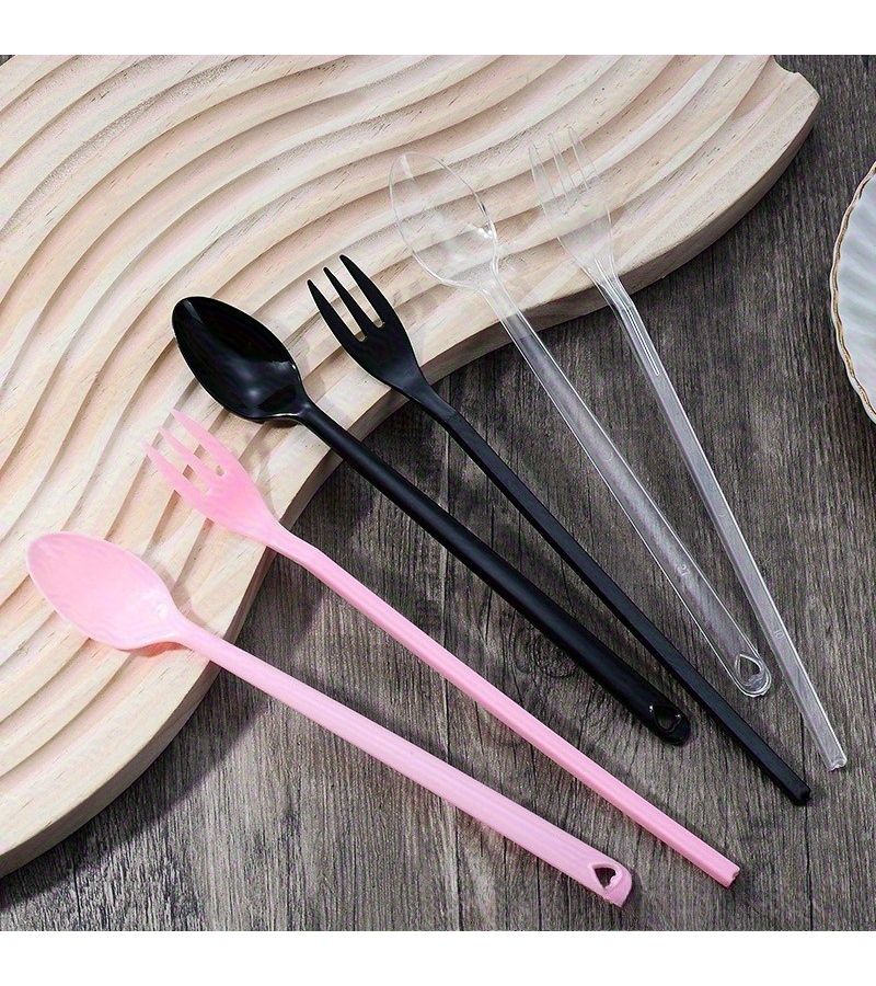 27pcs Individually Wrapped Long Handle Spoons for Milk Tea Desserts and Cold Drinks - Image 4