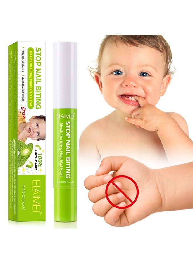 Elaimei Stop Nail Biting, Nail Biting Treatment for Kids, Thumb Sucking Deterrent, Nail Biting Prevention for Kids, Safe and Natural Plant Bitter Formula, Nail Care Stop Biting Nails - Image 1