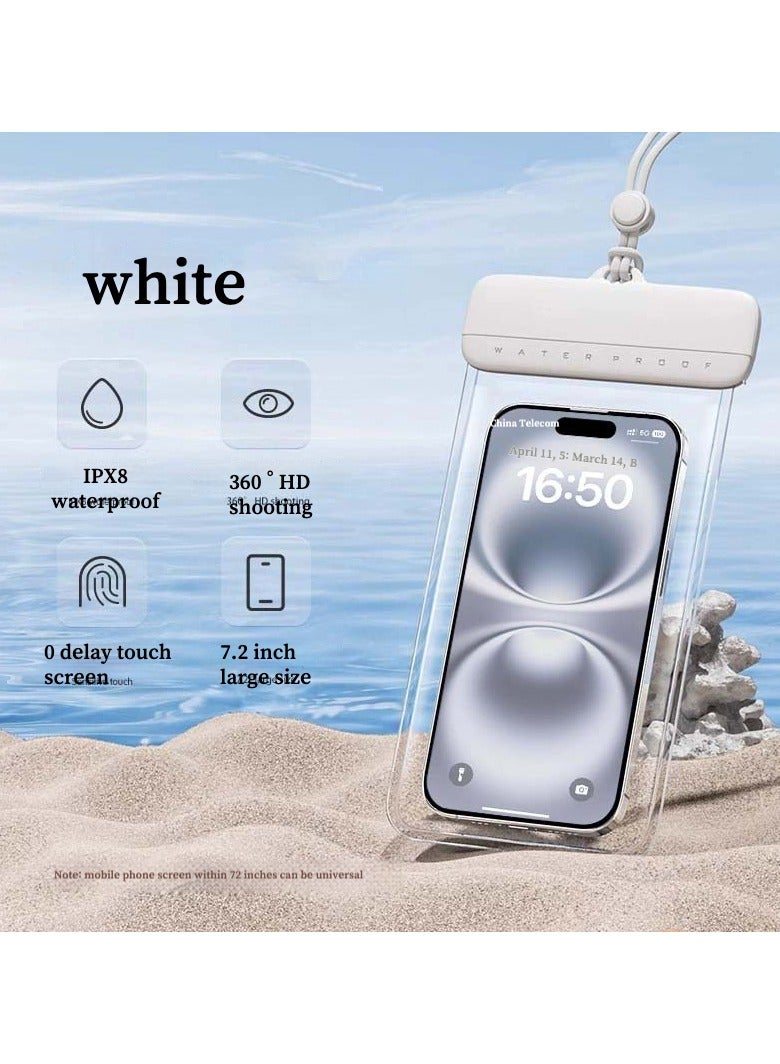 IPX8 Waterproof phone case 30m Deep Dive, Responsive Touchscreen, Universal Fit for Most Phones, Underwater HD Photography, Adjustable Strap（White，Black，Blue）  - Image 1