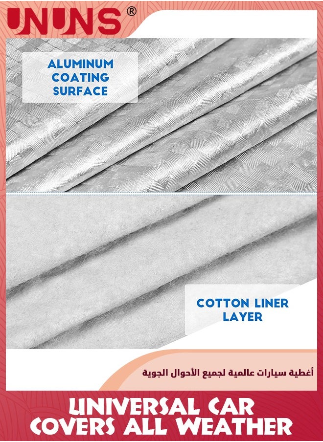 UNUNS Car Covers,Universal Car Covers All Weather,Full Exterior Covers For Automobile,Sun Rain Wind Protection Vehicle Cover With Reflective Strip,Waterproof Dustproof Full Car Cover,L-470x190x185CM  - Image 2