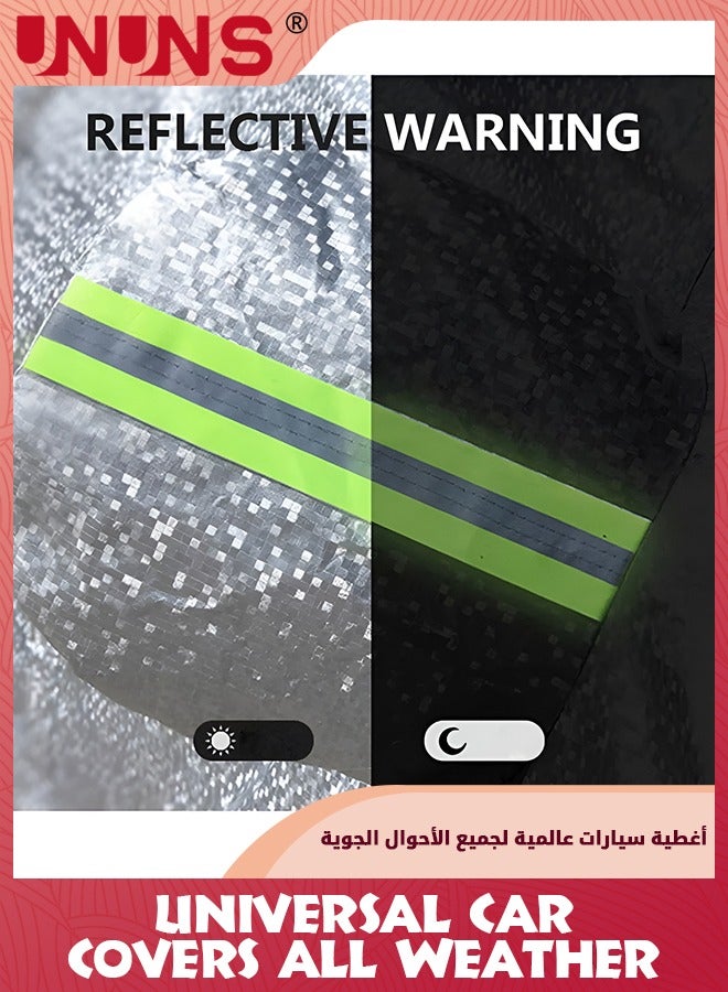 Car Covers,Universal Car Covers All Weather,Full Exterior Covers For Automobile,Sun Rain Wind Protection Vehicle Cover With Reflective Strip,Waterproof Dustproof Full Car Cover,L-470x190x185CM