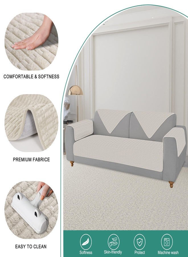 Foxdecor Arm Covers for Chairs, Chair Arm Covers Protectors, Couch Arm Cover Sofa Armrest Cover Armchair Covers, Pack of 2pcs, 18x28 Inch Cream - Image 2