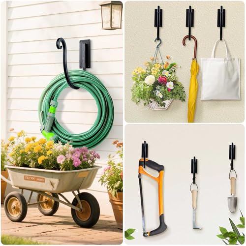 YANGSHUO Garden Hose Holder Outside: Wall Mount Water Hose Holder - 8Inch Heavy Duty Garden Water Hose Hanger for Outside Hose Storage - Image 5