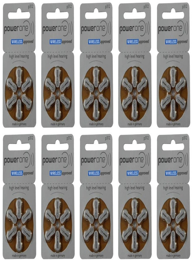FCS Size P312 Powerone Hearing Aid Batteries, 60 Count - Image 2