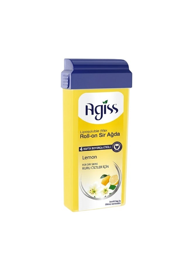 Agiss Liposoluble Roll-on Wax - Lemon Extract (100ml) | Professional Sir Ağda for Dry Skin | 4-Week Smoothness, Sugar-Free & Natural Resin | For Arms, Legs & Full Body - Image 1