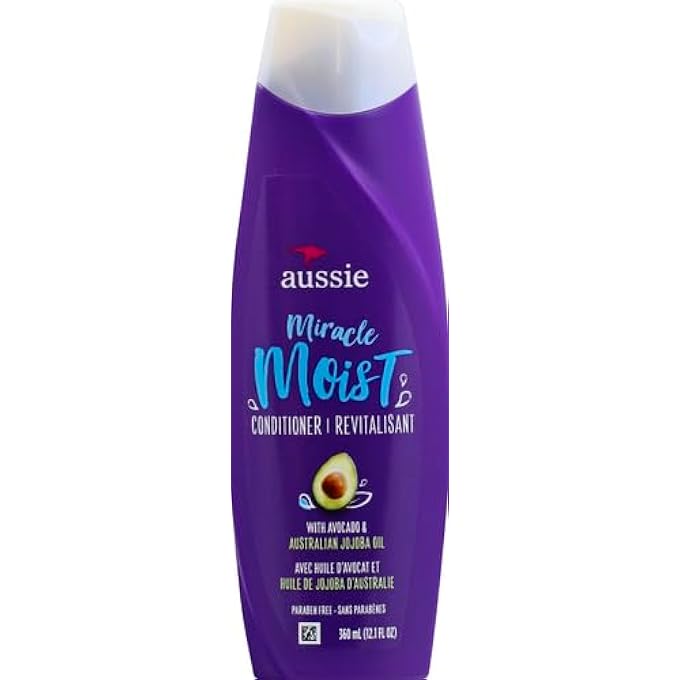 Aussie , PARABENFREE MIRACLE MOIST CONDITIONER W AVOCADO JOJOBA OIL FOR DRY HAIR, CITRUS, 12.1 FL OZ - Image 3