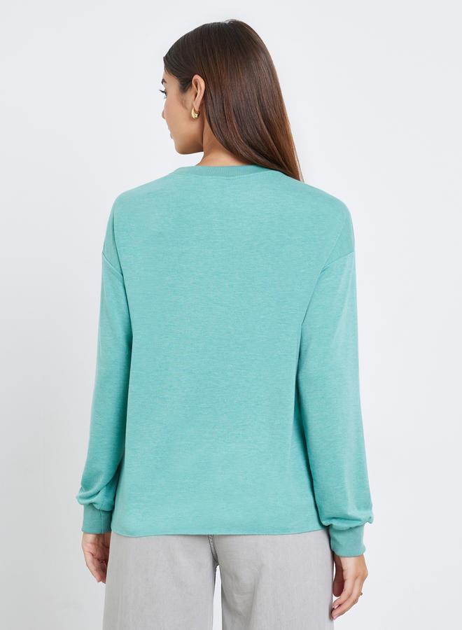 Take Two Green Regular Fit Desert Graphic Sweatshirt - Image 4