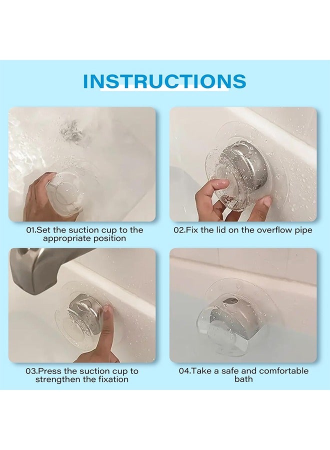 عبوة من قطعتين من سدادات حوض الاستحمام، غطاء تصريف حوض الاستحمام، سدادات حوض استحمام شفافة من مادة البولي فينيل كلوريد، سدادة غطاء تصريف حوض الاستحمام - Image 4