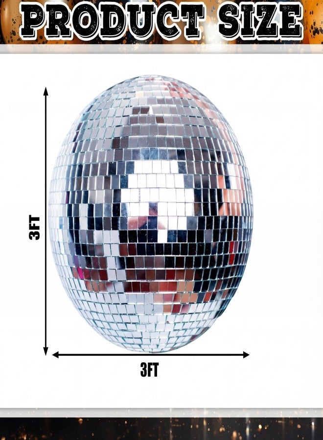 Colingmill Disco Party Decorations 35'' Disco Ball Cardboard Cutout 70s 80s Themed Party Photo Booth Props Backdrop Sign for Birthday Bachelorette Wedding Music Prom Supplies - Image 5