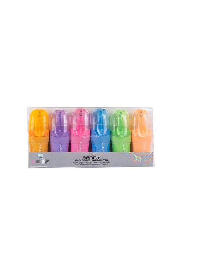 Serve 6 Pcs Berry Highlighter Pastel Colours-Multicolour 