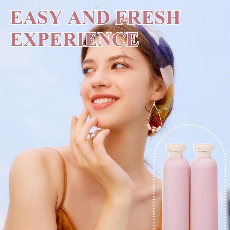 زجاجات بلاستيكية خضراء فارغة قابلة للضغط من ، سعة 10 أونصة، عدد 3 قطع؛ مناسبة لشامبو السفر والكريمات واللوشن، قابلة لإعادة التعبئة، مقاومة للتسرب. - Image 4