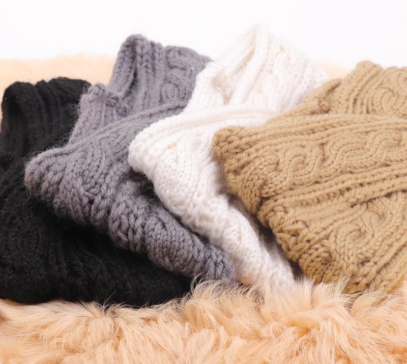 DRESHOW Winter Knit Chunky Headbands for Women Crochet Turban Knitted Ear Warmer Head Wrap Winter Accessories 4 Pack - Image 5