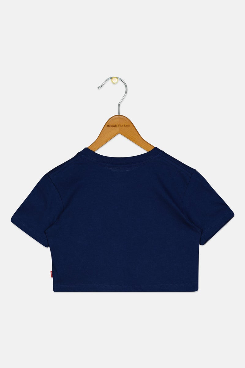 Levi's Toddlers Girl Brand Logo Short Sleeve T-Shirt, Navy Blue - Image 2